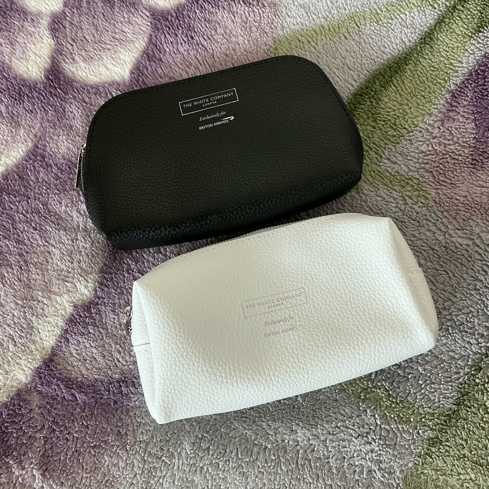 The White Company Black and White Amenity Bags